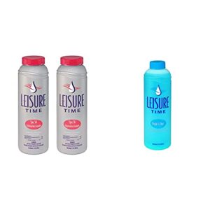 leisure time 22337-02 granules hot tub chlorine, 2-pack & leisure time a bright and clear cleanser for spas and hot tubs, 32 fl oz