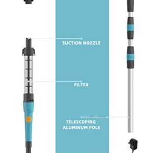 Marcytop Handheld Pool Vacuum, Cordless Rechargeable Stick Pool Cleaner, 4000mAH Battery Capacity, Ideal Pool Vacuum for Above Ground Pools, Hot Tub, Spa, for Sand and Debris