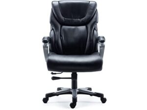 staples denaly ergonomic leather managers big & tall chair, 400 lb. capacity, black, 2/pack (51468vs)