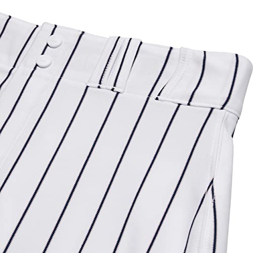 CHAMPRO Adult Triple Crown Knicker Style Baseball Pants with Knit-in Pinstripes and Reinforced Sliding Areas , White,navy, Medium