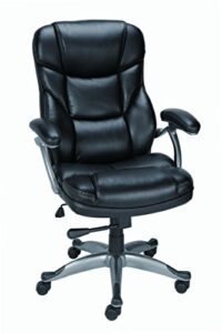 staples 923523 osgood bonded leather high-back manager’s chair black