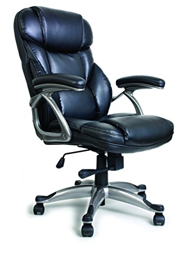 STAPLES 923523 Osgood Bonded Leather High-Back Manager's Chair Black