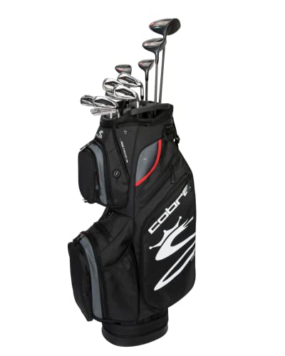Cobra Golf 2022 Air X Complete Set (Men's, Right Hand, Cobra Ultra lite, Senior Flex,DR-11.5, 3W-16.0, 4H-22.0, 5H-25.0, 6-PW, SW, Putter, Cart Bag), Revolver Grey-Red