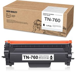 sasas ishiey (black, 1-pack) compatible brother tn760 toner cartridge replacement for tn-760 tn 760 tn730 tn-730 for mfc-l2710dw l2750dw hl-l2370dw dcp-l2550dw hl-l2390dw hl-l2395dw l2350dw printer