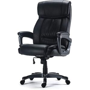 STAPLES Lockland Bonded Leather Big & Tall Managers Chair, Black (53235)