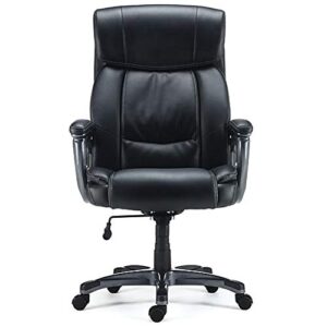 STAPLES Lockland Bonded Leather Big & Tall Managers Chair, Black (53235)