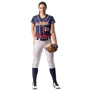 CHAMPRO womens Low-rise Youth Softball With Tournament Traditional Low Rise Pant w/Braid, Black, White Pipe, Large US