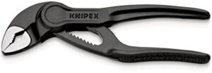 knipex cobra® xs water pump pliers grey atramentized, embossed, rough surface 100 mm 87 00 100