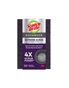 scotch-brite advanced extreme scrub, ideal for grills and grates, 12 scour pads