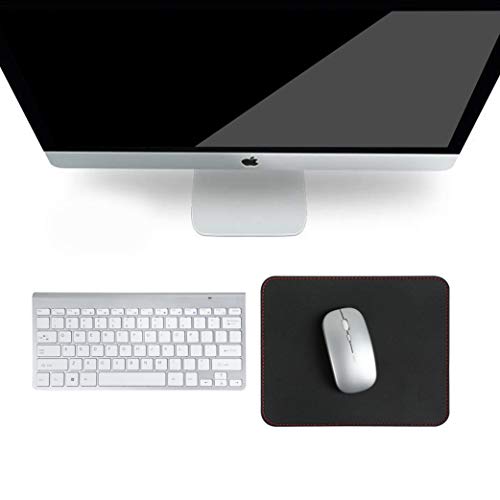 YSAGi 2 Pack Mouse Pads, Ultra Thin Waterproof PVC Leather Mouse Pad,Stitched Edges,Works for Computers, Laptop,All Types of Mouse pad, Office/Home(7.87''×9.84'',2 Pack, Black)