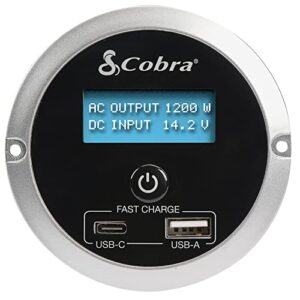 cobra cpialcdg1 remote controller – compatible with cobras professional grade power inverters, remote on/off, 4 mounting options, 2 usb ports, black