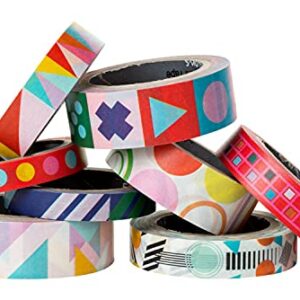 Scotch Washi Tape, Geo Madness Design, 8 Rolls, Great for Bullet Journaling, Scrapbooking and DIY Décor (C1017-8-P18)