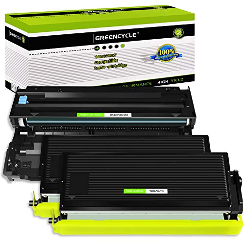 greencycle TN560 Toner Cartridge DR500 Drum Unit Set Compatible for Brother DCP-8020 DCP-8025DN HL-5070DN HL-1850 HL-1650N MFC-8420 MFC-8820 Printer (2 Toner, 1 Drum)