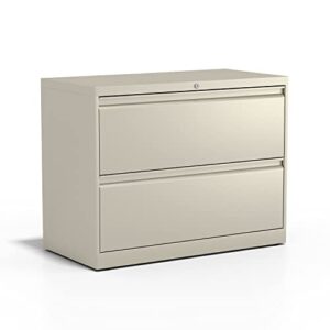 staples 870391 commercial 2-drawer lateral file cabinets 36-inch wide putty