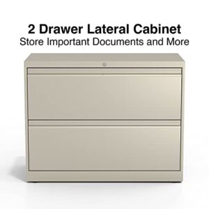 Staples 870391 Commercial 2-Drawer Lateral File Cabinets 36-Inch Wide Putty