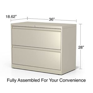 Staples 870391 Commercial 2-Drawer Lateral File Cabinets 36-Inch Wide Putty