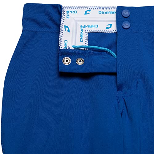 Champro Girls' Standard Fireball Low-Rise Knicker-Style Fastpitch Softball Pants in Solid Color with Reinforced Knees, Royal, Large