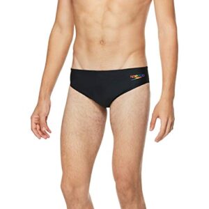 speedo men’s swimsuit brief endurance+ the one graphic pride anthracite, 24