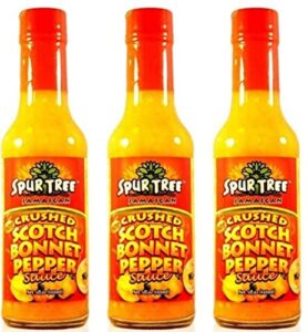 spur tree jamaican scotch bonnet pepper sauce – scotch bonnet hot sauce for an authentic jamaican experience – scotch bonnet peppers to spice up your dish (5 oz, 3 pack)