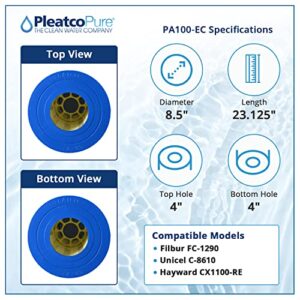 Pleatco PA100-EC Pool Filter Cartridge Replacement for Unicel: C-8610, Filbur: FC-1290, OEM Part Numbers: CX1100-RE, White