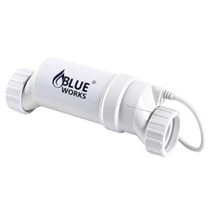 BLUE WORKS Saltwater Pool System Up to 40K Gallon Inground Pool Compatible with Hayward Salt Chlorine Generator Plumbing, 2 Year USA Warranty, White