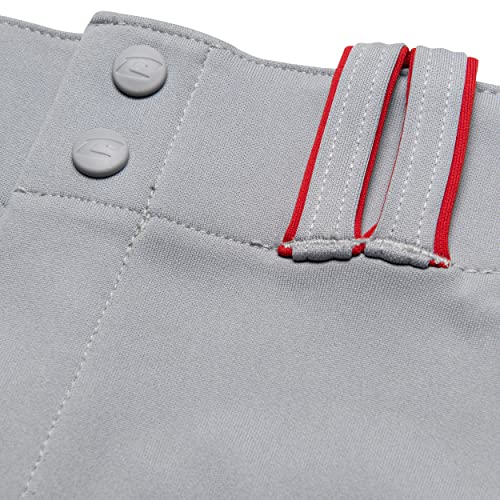 CHAMPRO Triple Crown OB2 Open-Bottom Loose Fit Baseball Pants with Adjustable Inseam and Reinforced Sliding Areas, Grey, Scarlet, x-Large