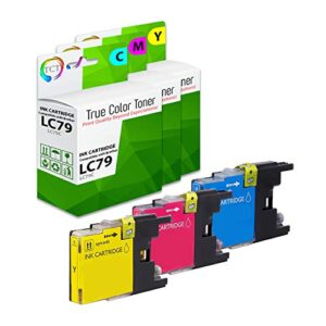 tct compatible ink cartridge replacement for brother lc79 lc79c lc79m lc79y super high yield works with brother mfc-5910dw j6510dw j6710dw j6910dw printers (cyan, magenta, yellow) – 3 pack