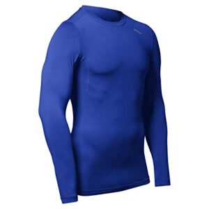 CHAMPRO Long Sleeve Compression Shirt - Polyester/Spandex, Adult Small, Royal