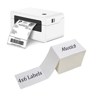 4×6 thermal labels, muotich direct thermal shipping label 500 labels, perforated postage thermal labels for munbyn, mflabel, rollo, zebra, neflaca- commercial grade