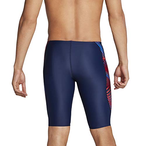 Speedo Men's Standard Swimsuit Jammer Powerflex Printed Team Colors, Coded Red/White/Blue, 34