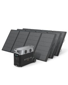 ef ecoflow delta pro solar generator 3.6kwh/3600w with 3x400w portable solar panel, portable power station for home backup outdoors camping rv emergency