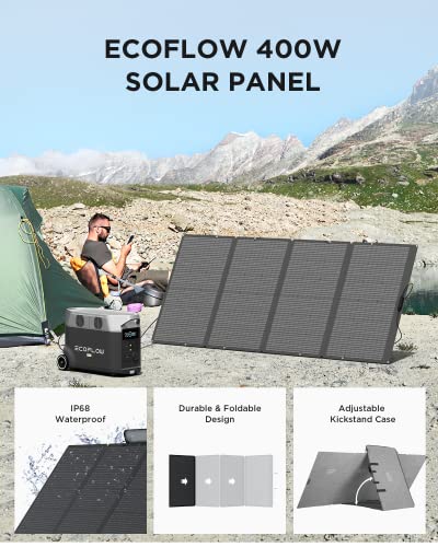 EF ECOFLOW DELTA Pro Solar Generator 3.6KWh/3600W with 3X400W Portable Solar Panel, Portable Power Station for Home Backup Outdoors Camping RV Emergency