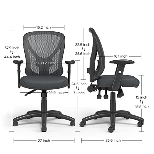 STAPLES Carder Mesh Office Chair (Black, Sold as 1 Each) - Adjustable Office Chair with Breathable Mesh Material, Provides Lumbar, Arm and Head Support, Perfect Desk Chair for The Modern Office