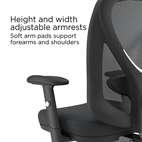 STAPLES Carder Mesh Office Chair (Black, Sold as 1 Each) - Adjustable Office Chair with Breathable Mesh Material, Provides Lumbar, Arm and Head Support, Perfect Desk Chair for The Modern Office