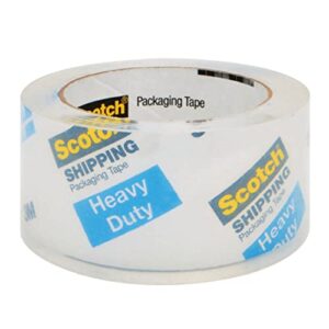 Scotch Heavy Duty Packaging Tape, 1.88" x 54.6 yd, Designed for Packing, Shipping and Mailing, Guaranteed to Stay Sealed, 3" Core, Clear, 18 Rolls (3850-18CP)