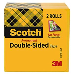 Scotch Double Sided Tape, 1/2 in x 1296 in, 2 Boxes/Pack (665-2P12-36)