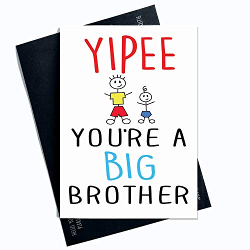 Congratulations Card, Yipee Your A Big Brother Big Brother Card Brother Card New Baby Card Son Card Sibling Card Special New Baby Card PC105