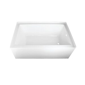 kingston brass aqua eden vtap603622r 60-inch acrylic alcove tub with right hand drain, white