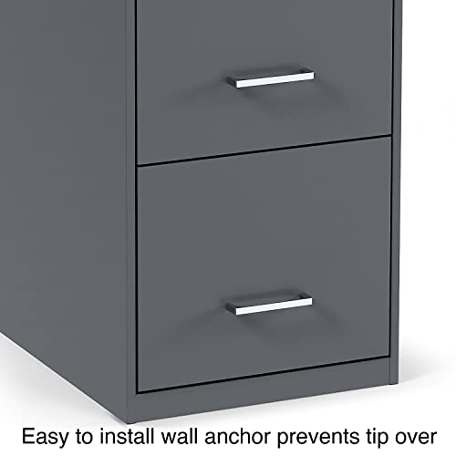 STAPLES 2806663 4-Drawer Vertical File Cabinet Charcoal Letter 18-Inch D (52148)