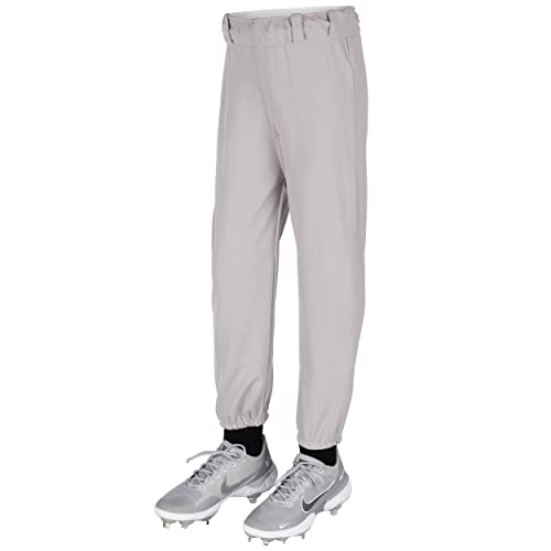 CHAMPRO boys Straight Performance Youth Pull Up Baseball Pant with Belt Loops, Gray, Large US