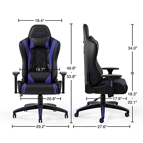 STAPLES Emerge Vartan Bonded Leather Gaming Chair, Black/Blue, 2/Pack (53242V-Ccvs)