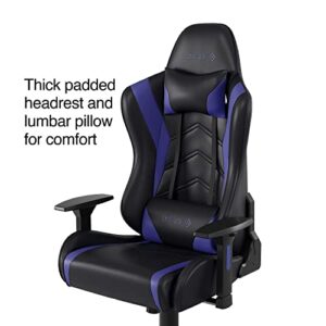 STAPLES Emerge Vartan Bonded Leather Gaming Chair, Black/Blue, 2/Pack (53242V-Ccvs)