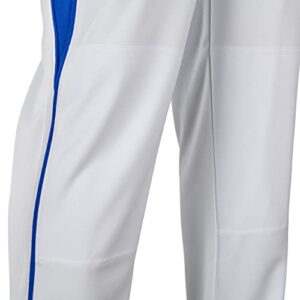 CHAMPRO boys Champro Youth Triple Crown Open Bottom Baseball Pant w Geometric Side Insert, White,royal, Large US