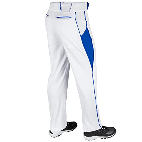 CHAMPRO boys Champro Youth Triple Crown Open Bottom Baseball Pant w Geometric Side Insert, White,royal, Large US