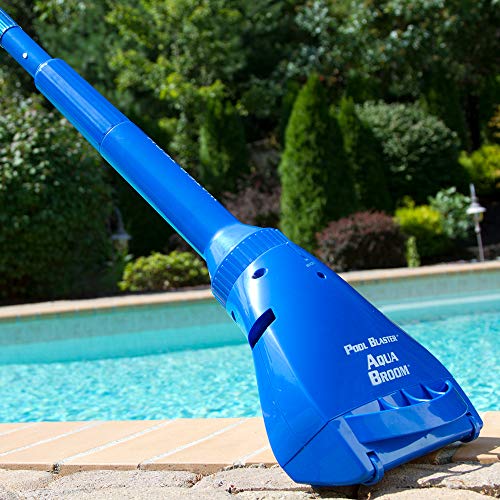 POOL BLASTER Aqua Broom XL Ultra Cordless Pool & Spa Vacuum Cleaner with Pole Set, Battery-Powered Handheld Hoseless, Ideal for Hot Tubs, Inground & Above Ground Pool Steps, by Water Tech