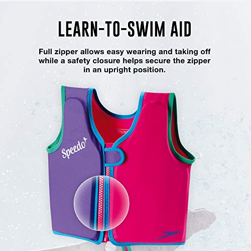 Speedo unisex-child Swim Flotation Classic Life Vest Begin to Swim UPF 50,Berry/Grape,Medium