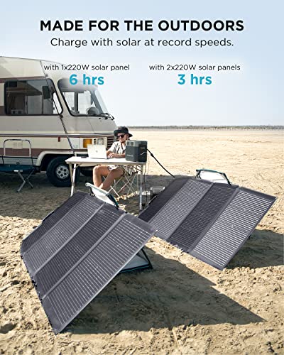 EF ECOFLOW Solar Generator DELTA2 with 220W Solar Panel, LFP(LiFePO4) Battery, Fast Charging, Portable Power Station for Home Backup Power, Camping & RVs