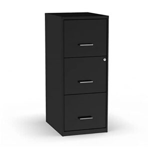 staples 2806770 3-drawer vertical file cabinet locking letter black 18-inch d (52151)