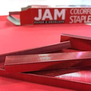 JAM PAPER Standard Size Colorful Staples - Ruby Red - 5000/box