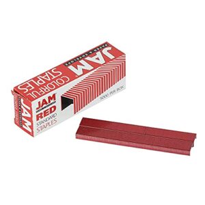 JAM PAPER Standard Size Colorful Staples - Ruby Red - 5000/box